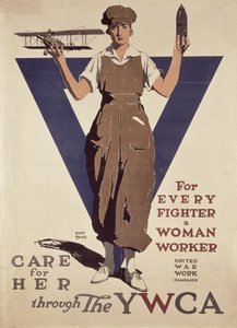 For Every Fighter a Woman Worker, 1st World War YWCA propagandaplakat